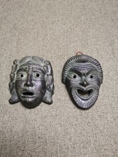 Pair Red Clay Greek Tragedy