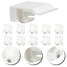 10 Pcs Curtain Bracket Holders Plastic Metal Clips for Venetian Blind Support