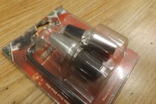 22mm aftermarket angled bar end weights, silver, black and carbon fibre