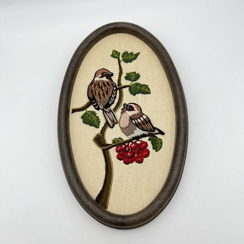 Vintage crewel wool embroidery - vintage,