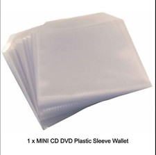 Mini Clear Soft Plastic Sleeves Wallets 8cm CD DVD Disc Cover Tough Quality LOT
