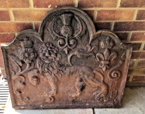 Antique fire back lion - fire,