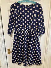 Heart & Roses Navy Blue Polka