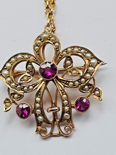 9ct edwardian pearl and - 9ct,