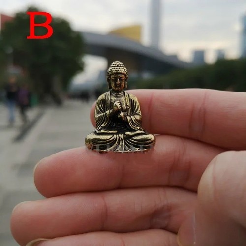 Mini brass buddha statue - brass,