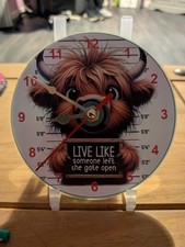 Highland Cow CD Clock