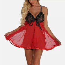 Sexy Women Plus Size 8-32 Lingerie Floral Nightwear Sleepwear Plus Thong