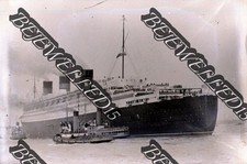 3x Glass Negatives.RMS Queen Mary Cruise Ship Leaving Port.Steam Tugs,etc.