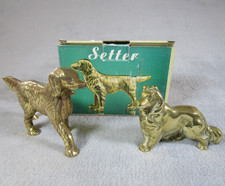 Lovely Vintage Solid Brass New In Box Setter Also Rough Collie Lassie Dog Figure