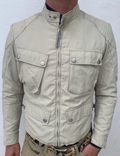 Brema Beige Biking Bomber Jacket Size 38 UK Vintage RRP £250