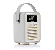 DAB DAB+ Radio Bluetooth Portable Speaker FM & Alarm - Retro Mini by VQ - Grey