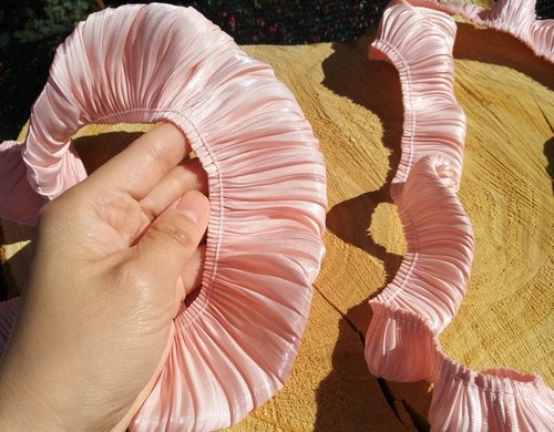Chiffon ruffle trim puffy - chiffon,