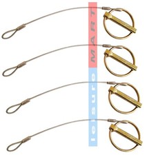 4 X 6mm Linch pins with Plastic Coated Steel Cables Linchpin Lynch Pins Trailers