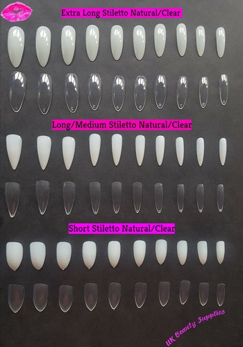 Stiletto false nails - nails, short