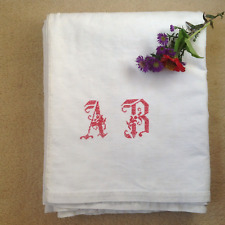 Antique Rustic French Linen Hemp Loomwoven Natural Fabric Sheet 318cm x 190cm