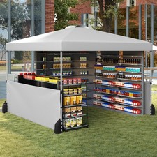 Pop Up Canopy Tent with Wheeled Bag 3 Height Adjustable Outdoor Shelter White