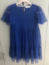 Primark Girls Blue Party Event Occasion Dress Age 9-10 Great Condition
