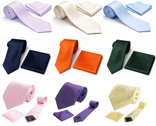 Woven silky solid tie and - solid,