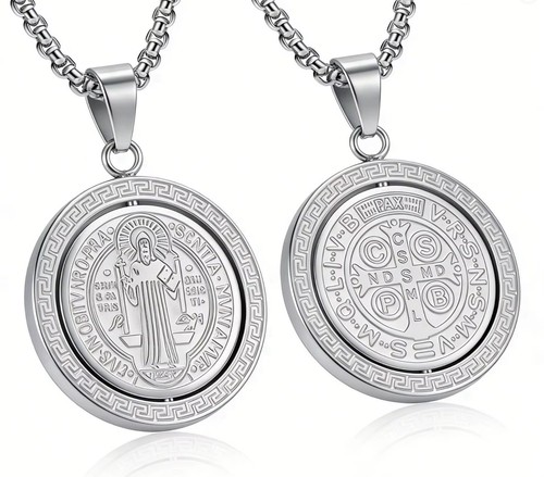 Benedict medal necklace - benedict,