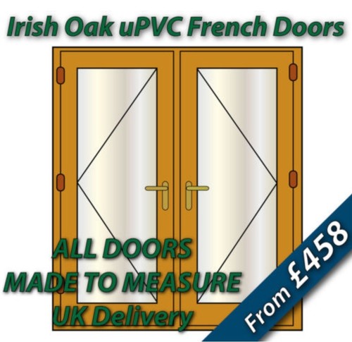Irish oak upvc french - oak, |