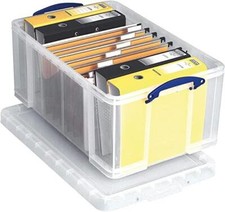 Storage Box Really Useful Box 64 Litre Rectangular Plastic  Clear, 71 x 44 cm