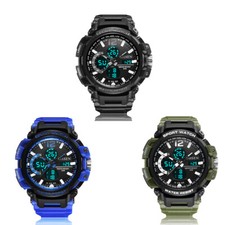 OHSEN digital quartz Men Sport wristwatch Rubber band Military Waterproof Alarm