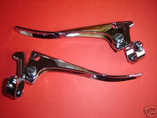 PAIR 7/8" CHROME CLASSIC LEVERS BSA NORTON RUDGE SUNBEAM ARIEL AJS 407P