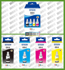 Authentic Epson 664 EcoTank Refill Ink Bottles - Choose Yours