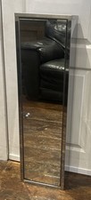 Tall Single MIRROR STAINLESS STEEL Bathroom Slimline Cabinet Wall Mounted
