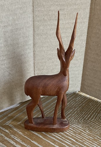Vintage wooden gazelle - vintage,