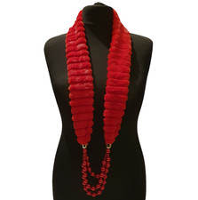 Statement Red Faux Fur Scarf