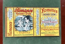 Rare Salmon & Gluckstein 'Romance' Brand Honey Dew Tobacco Label