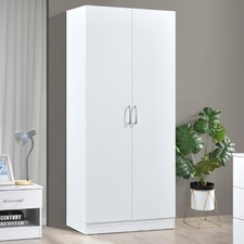 White 2 Door Double Wardrobe