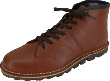 Mens Original 1970's Style Brown Leather Monkey Boots