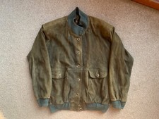 Men's Green Suede Harrington Bomber Jacket