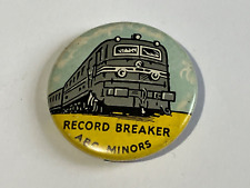 VINTAGE ABC MINORS RECORD BREAKER PIN BADGE 