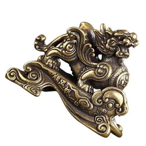 Brass kylin prosperity statue - brass,
