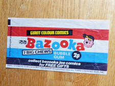 A&BC BUBBLE GUM BAZOOKA JOE 7 BIG CHEWS WRAPPER  1970's