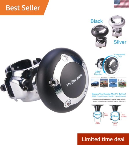 Polished black steering wheel - black,