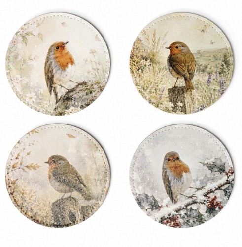 Robin coaster set watercolor - coaster,