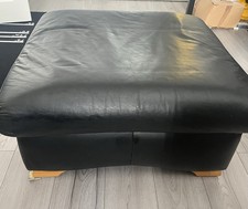 Black Leather Foot Stool