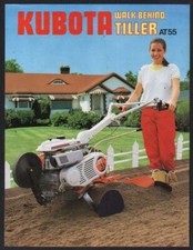 1985 KUBOTA "AT55" Walk Behind Garden TillerCultivator Brochure Leaflet
