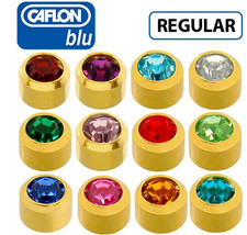 Hypoallergenic Caflon 24ct Gold Plated  4mm Crystal Ear Piercing Studs Earrings