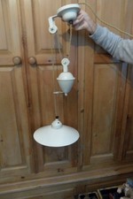 French Rise & Fall Counter Balance Ceiling Light With a Ceramic Shade