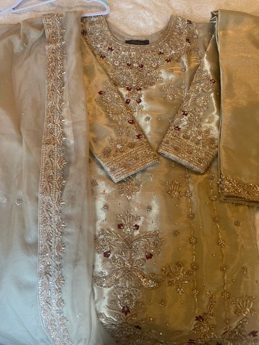 Golden shalwar kameez - shalwar,