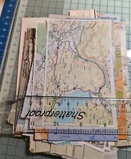 50pcs Scrap Map Pieces. Ephemera For Junk Journalling, Cards, Collage Etc