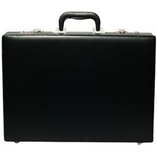 Men Nappa Faux Leather HQ Expandable Executive Attache Briefcase Case Black 6910