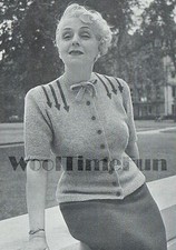 Knitting Pattern Lady's Vintage 1940s Suit/Skirt/Jumper 38" - 40" Bust