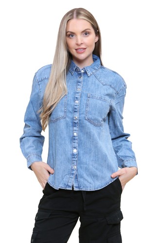Ladies denim summer shirt - ladies,