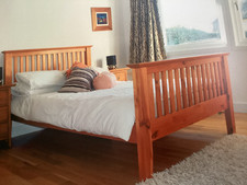 Pine double bed including
